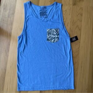NEW Volcom Men's Sky Blue Tank Top with Graphic Pocket
